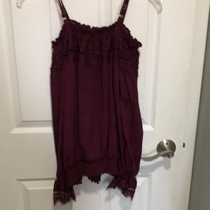 Burgundy off the shoulder blouse